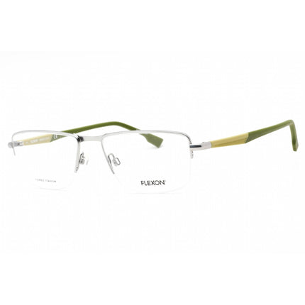 Flexon Men's Eyeglasses - Matte Silver Half Rim Rectangular Frame | FLEXON E1127 040 ,