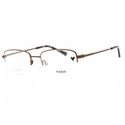 Flexon Men's Eyeglasses - Shiny Coffee Half Rim Rectangular Frame | FLEXON H6055 205 ,