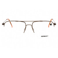 Flexon Unisex Eyeglasses - Brown Half Rim Frame Clear Lens | Flexon A17 200 ,