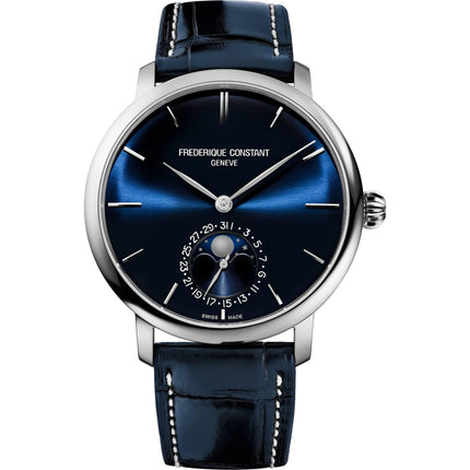 Frederique Constant Men's Watch - Slimline Automatic Blue Leather Strap | 705N4S6 ,
