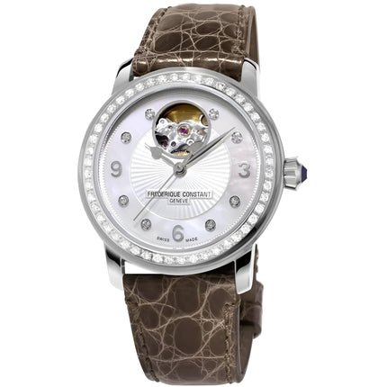 Frederique Constant Women's Watch - Heart Beatz Automatic Brown Strap | 310HBAD2PD6 ,