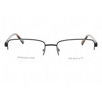 Gant Men's Eyeglasses - Matte Black Metal Half Rim Rectangular Frame | GA3220 002 ,
