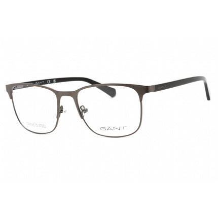 Gant Men's Eyeglasses - Matte Gunmetal Metal Full Rim Rectangular Frame | GA3249 009 ,