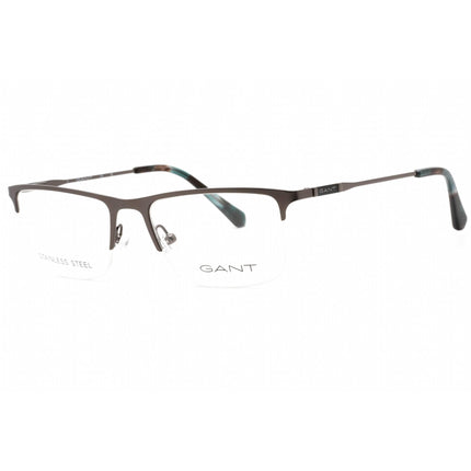 Gant Men's Eyeglasses - Matte Gunmetal Metal Rectangular 55 mm Frame | GA3243 009 ,