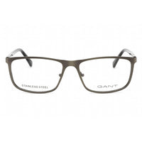 Gant Men's Eyeglasses - Shiny Gunmetal Metal Full Rim Rectangular Frame | GA3280 008 ,