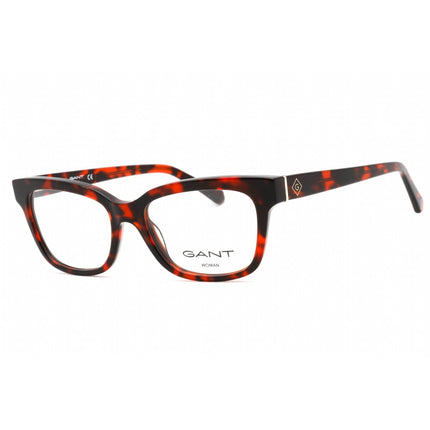 Gant Women's Eyeglasses - Red Havana Plastic Full Rim Rectangular Frame | GA4140 054 ,