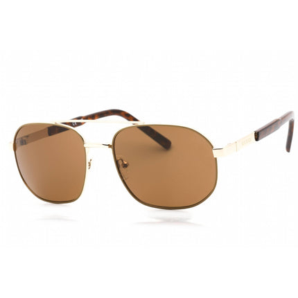 Guess Factory Men's Sunglasses - Gold Full Rim Aviator Frame Brown Lens | GF0250 32E ,