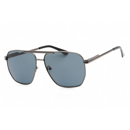 Guess Factory Men's Sunglasses - Shiny Gunmetal Full Rim Aviator Frame | GF0230 08A ,