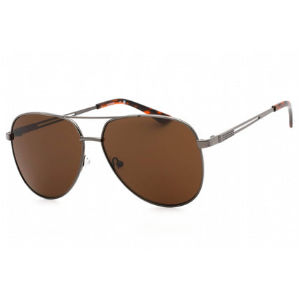 Guess Factory Men's Sunglasses - Shiny Gunmetal Full Rim Aviator Frame | GF0231 08E ,