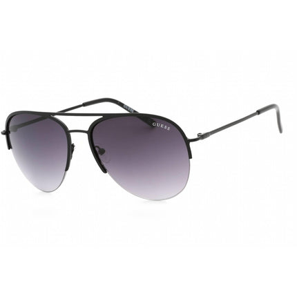 Guess Factory Women's Sunglasses - Shiny Black Metal Half Rim Pilot Frame | GF0224 01B ,