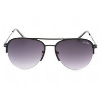 Guess Factory Women's Sunglasses - Shiny Black Metal Half Rim Pilot Frame | GF0224 01B ,