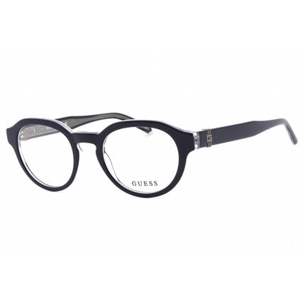 Guess Men's Eyeglasses - Clear Demo Lens Blue/Other Round Plastic Frame | GU50083 092 ,
