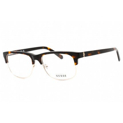 Guess Men's Eyeglasses - Clear Demo Lens Dark Havana Rectangular Frame | GU50081 052 ,