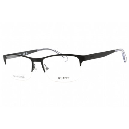 Guess Men's Eyeglasses - Clear Demo Lens Matte Black Rectangular Frame | GU1936 002 ,
