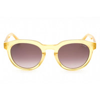 Guess Men's Sunglasses - Gradient Brown Lens Shiny Yellow Round Frame | GU00063 39F ,