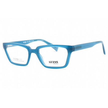 Guess Unisex Eyeglasses - Clear Demo Lens Shiny Blue Rectangular Frame | GU8280 090 ,