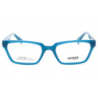 Guess Unisex Eyeglasses - Clear Demo Lens Shiny Blue Rectangular Frame | GU8280 090 ,