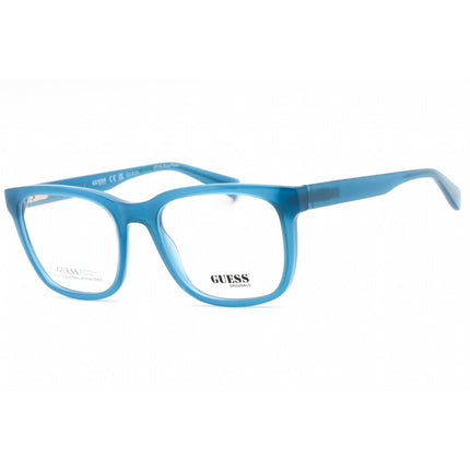 Guess Unisex Eyeglasses - Clear Demo Lens Shiny Blue Square Shape Frame | GU8281 090 ,
