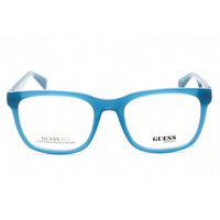 Guess Unisex Eyeglasses - Clear Demo Lens Shiny Blue Square Shape Frame | GU8281 090 ,