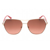 Guess Unisex Sunglasses - Brown Gradient Lens Gold Aviator Metal Frame | GU7825 32F ,