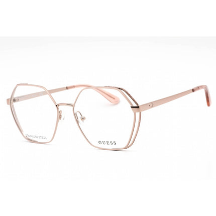 Guess Women's Eyeglasses - Clear Demo Lens Shiny Rose Gold Metal Frame | GU2792 028 ,