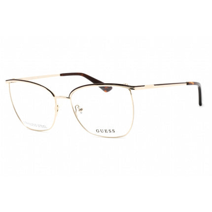 Guess Women's Eyeglasses - Pale Gold Metal Full Rim Rectangular Frame | GU2878 032 ,