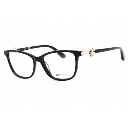 Guess Women's Eyeglasses - Shiny Black Plastic Full Rim Rectangular | GU2856-S 001 ,