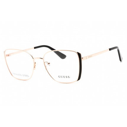 Guess Women's Eyeglasses - Shiny Rose Gold Full Rim Rectangular Frame | GU2903 028 ,