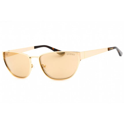 Guess Women's Sunglasses - Gold Metal Mirrored Full Rim Rectangular | GU7903 32G ,