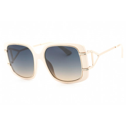 Guess Women's Sunglasses - Gradient Blue Lens Ivory Square Shape Frame | GU7854 25W ,