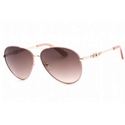 Guess Women's Sunglasses - Gradient Brown Lens Pink/Gold Aviator Frame | GU7885-H 74F ,