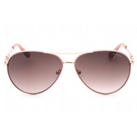 Guess Women's Sunglasses - Gradient Brown Lens Pink/Gold Aviator Frame | GU7885-H 74F ,