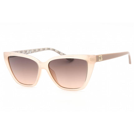 Guess Women's Sunglasses - Gradient Brown Lens Shiny Beige Cat Eye Frame | GU7919 57F ,