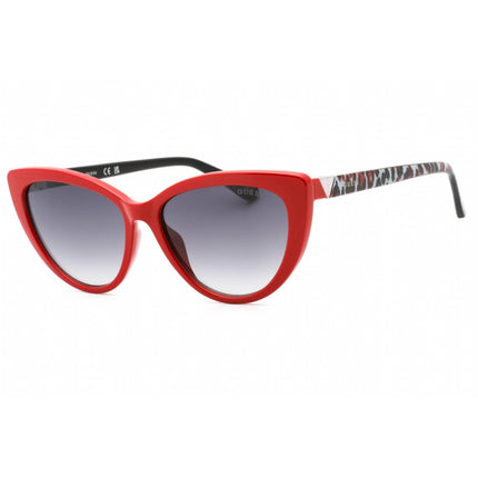 Guess Women's Sunglasses - Gradient Smoke Lens Shiny Red Cat Eye Frame | GU5211 66B ,