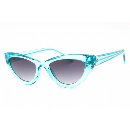 Guess Women's Sunglasses - Shiny Light Blue Plastic Full Rim Cat Eye | GU7811 84B ,