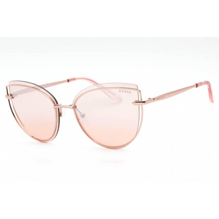 Guess Women's Sunglasses - Shiny Rose Gold Metal Full Rim Cat Eye Frame | GU7617 28U ,