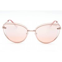 Guess Women's Sunglasses - Shiny Rose Gold Metal Full Rim Cat Eye Frame | GU7617 28U ,