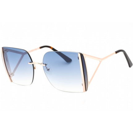 Guess Women's Sunglasses - Shiny Rose Gold Rimless Rectangular Frame | GU7718 28W ,