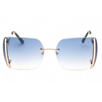 Guess Women's Sunglasses - Shiny Rose Gold Rimless Rectangular Frame | GU7718 28W ,