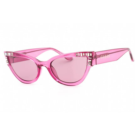 Guess Women's Sunglasses - Transparent Violet Cat Eye Full Rim Frame | GU7901 83Y ,