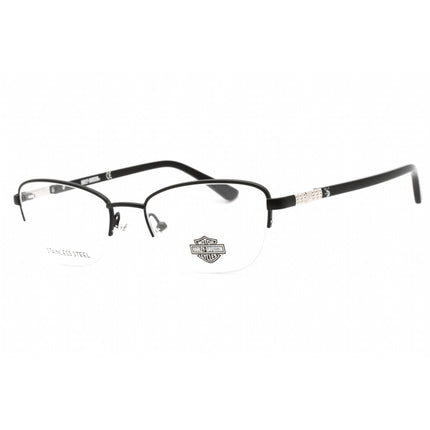 Harley Davidson Women's Eyeglasses - Matte Black Cat Eye Metal Frame | HD0550 002 ,