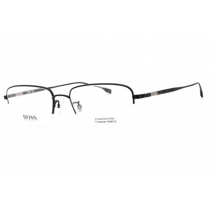 Hugo Boss Men's Eyeglasses - Matte Black Metal Rectangular Frame | BOSS 1298/F 0003 00 ,