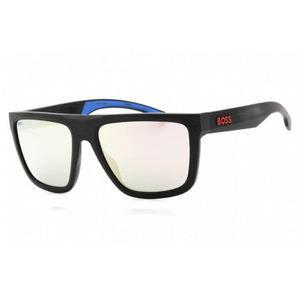 Hugo Boss Men's Sunglasses - Matte Black Blue Rectangular Frame | BOSS 1451/S 00VK DC ,