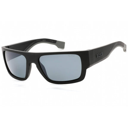 Hugo Boss Men's Sunglasses - Matte Black Grey Rectangular Frame | BOSS 1498/S 0O6W 25 ,