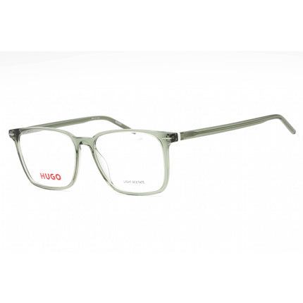 Hugo Men's Eyeglasses - Clear Lens Green Rectangular Plastic Frame | HG 1225 01ED 00 ,