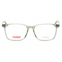 Hugo Men's Eyeglasses - Clear Lens Green Rectangular Plastic Frame | HG 1225 01ED 00 ,