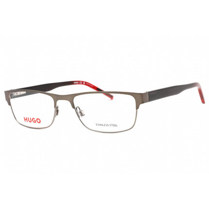 Hugo Men's Eyeglasses - Dark Ruthenium Grey Metal Rectangular Frame | HG 1263 0PTA 00 ,