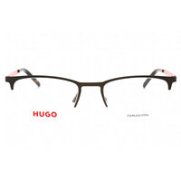 Hugo Men's Eyeglasses - Matte Grey Metal Half Rim Rectangular Frame | HG 1019 0FRE 00 ,