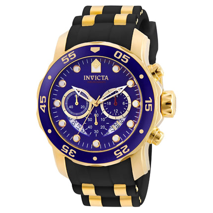 Invicta 6983 Men's Steel & Polyurethane Band Quartz Pro Diver Chrono Blue Dial Date Watch ,