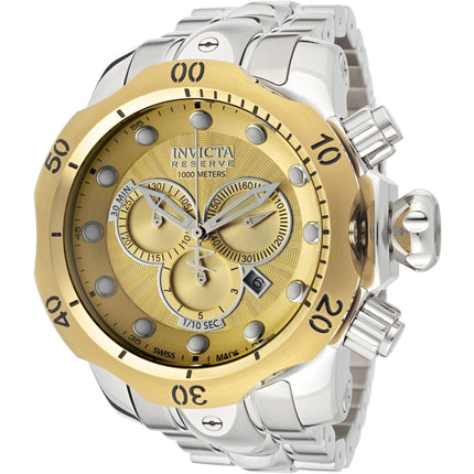 Invicta Men's Chrono Watch - Venom Gold Dial Silver Stainless Steel bracelet | 10790 ,